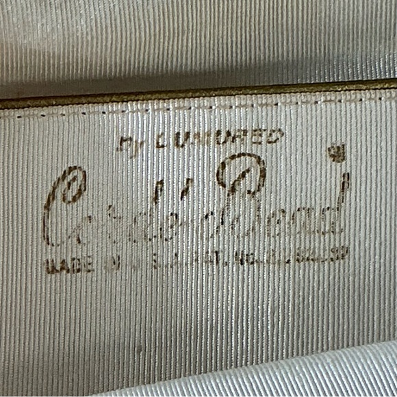 Vintage 1950s Corde Beade Ecru Ornately Circle Patterned Pearl-Like Beaded Bag - Picture 15 of 16